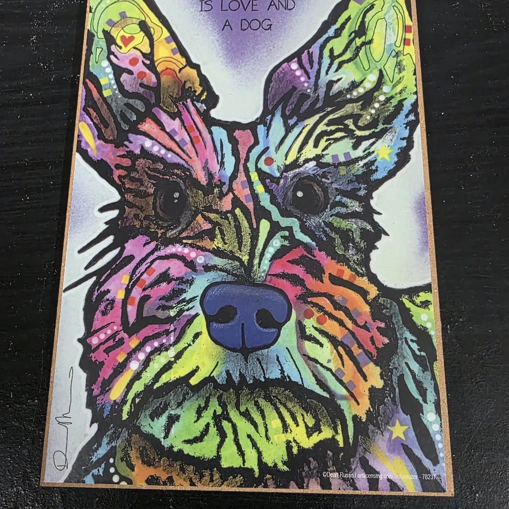 Dean Russo Neon Multicolored Dog Lover Hanging Wall Decor - Schnauzer - Picture 2 of 8